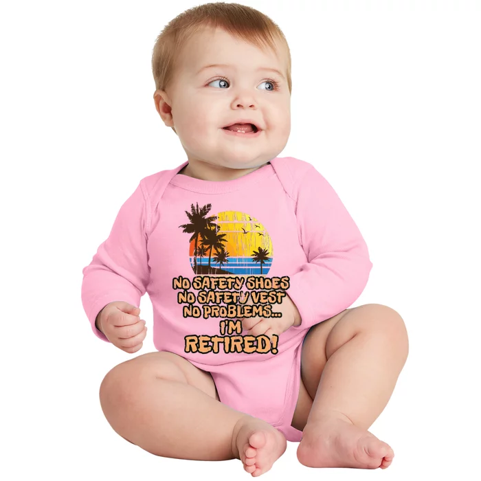 Retired For The Construction Worker Baby Long Sleeve Bodysuit