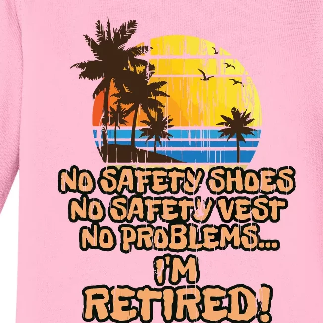 Retired For The Construction Worker Baby Long Sleeve Bodysuit