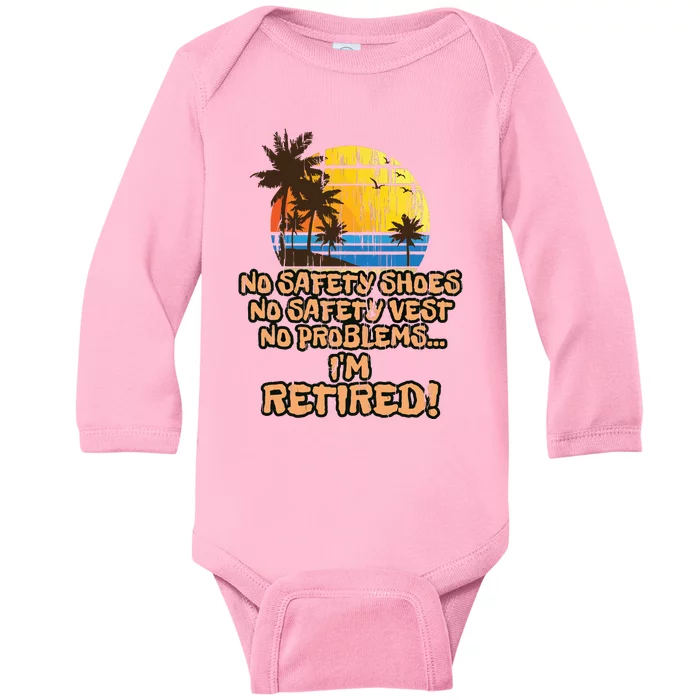 Retired For The Construction Worker Baby Long Sleeve Bodysuit