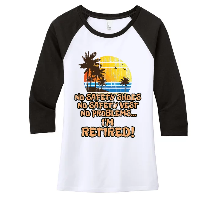 Retired For The Construction Worker Women's Tri-Blend 3/4-Sleeve Raglan Shirt