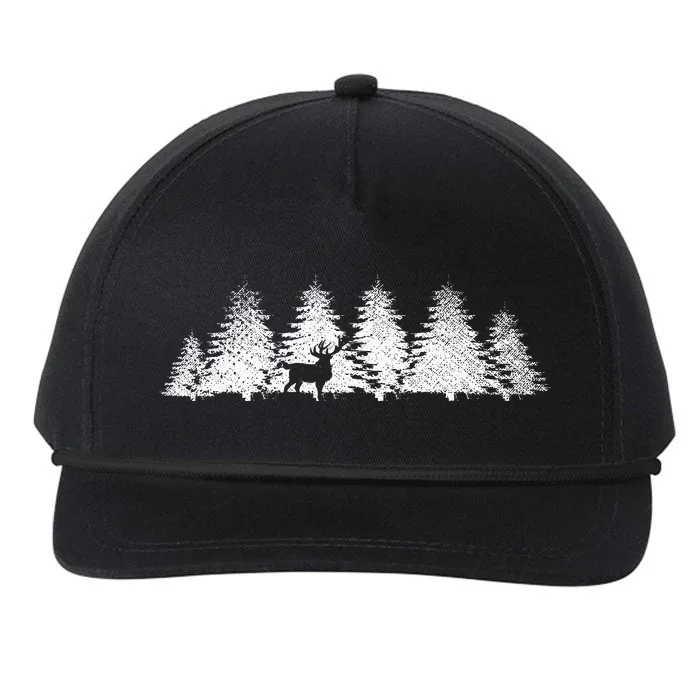 Reflection Forest Trees Outdoor Nature Wildlife Animal Deer Snapback Five-Panel Rope Hat