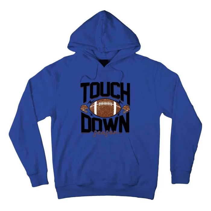 Retro Football Touch Down Season Tall Hoodie