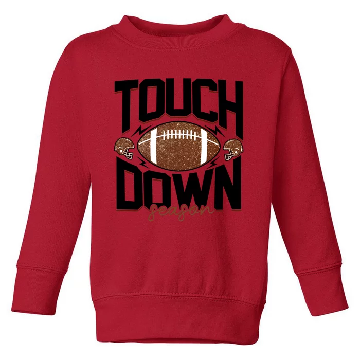 Retro Football Touch Down Season Toddler Sweatshirt