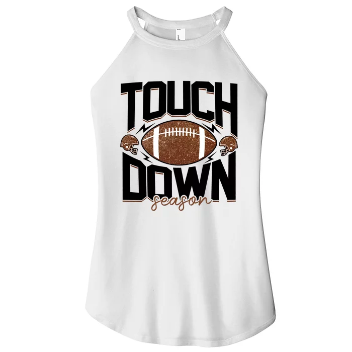 Retro Football Touch Down Season Women’s Perfect Tri Rocker Tank