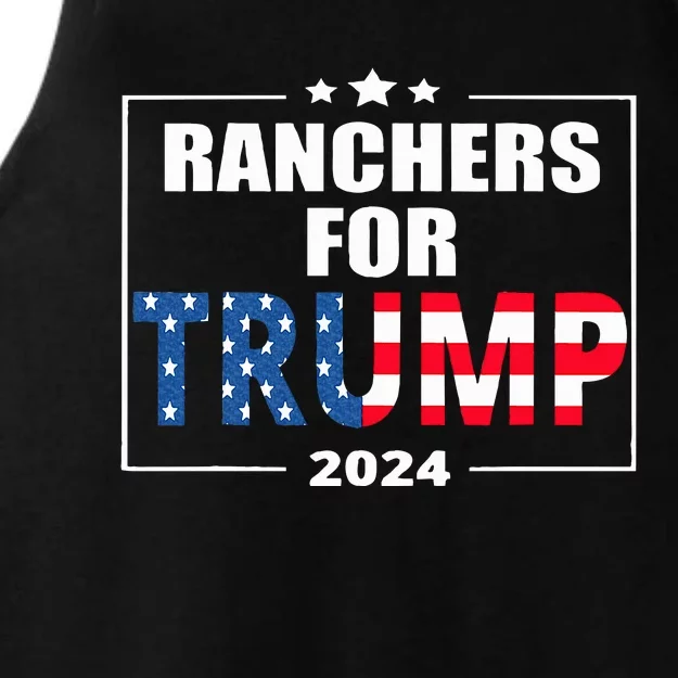 Ranchers For Trump 2024 Cattlemen Ladies Tri-Blend Wicking Tank