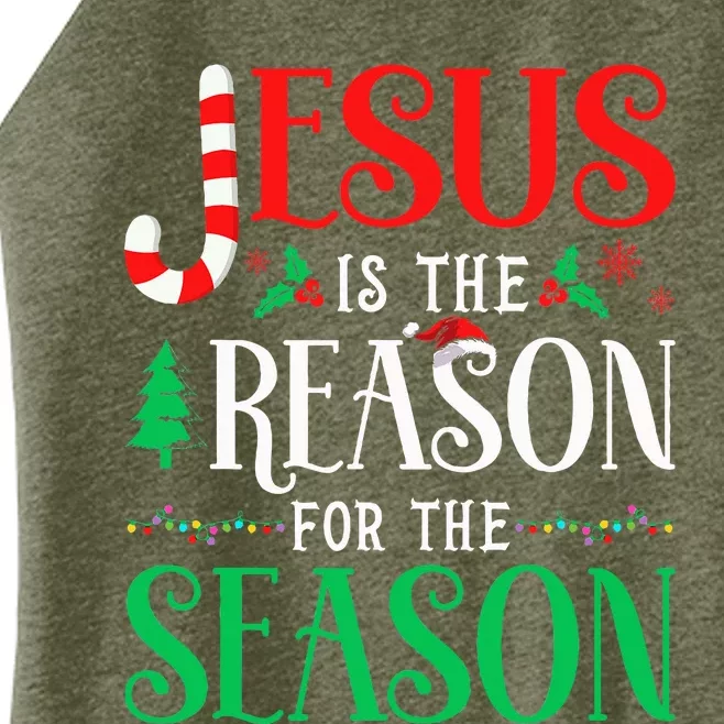 Reason for the Season Celebrating Christmas with Jesus Women’s Perfect Tri Rocker Tank