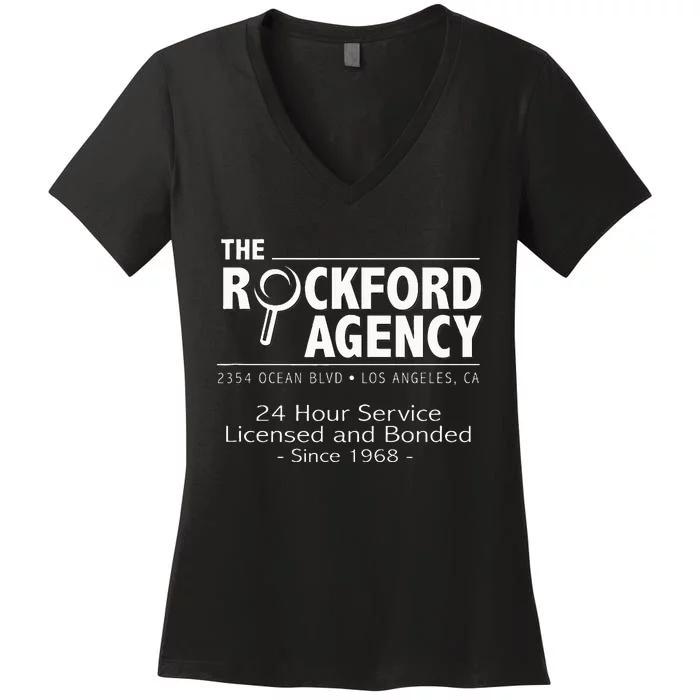 Rockford Files The Rockford Agency Classic Tv Women's V-Neck T-Shirt