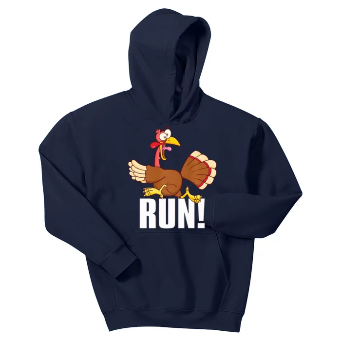 Run! Funny Thanksgiving Running Race Turkey Trot Kids Hoodie