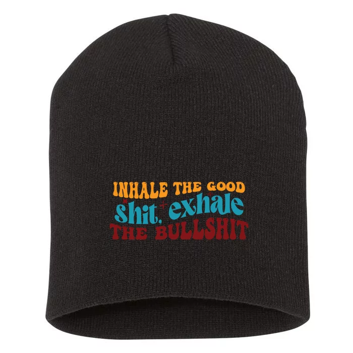 Retro Funny T , Inhale The Short Acrylic Beanie