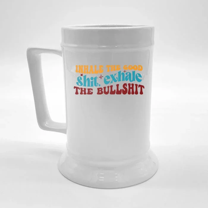 Retro Funny T , Inhale The Front & Back Beer Stein