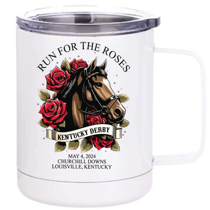 Run For The Roses 150th Anniversary Front & Back 12oz Stainless Steel Tumbler Cup