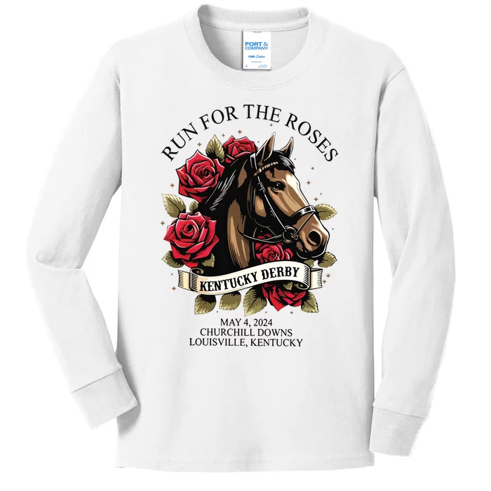 Run For The Roses 150th Anniversary Kids Long Sleeve Shirt