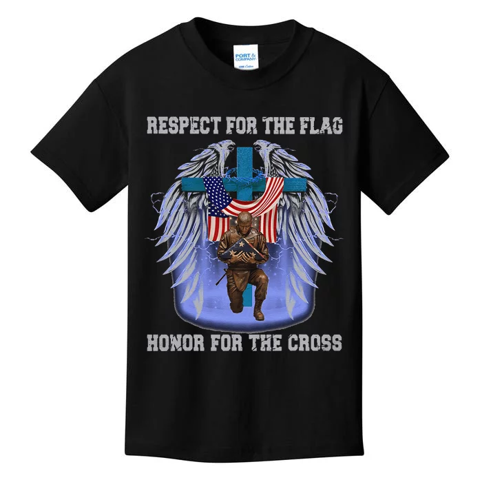 Respect For The Flag Honor For The Cross Kids T-Shirt