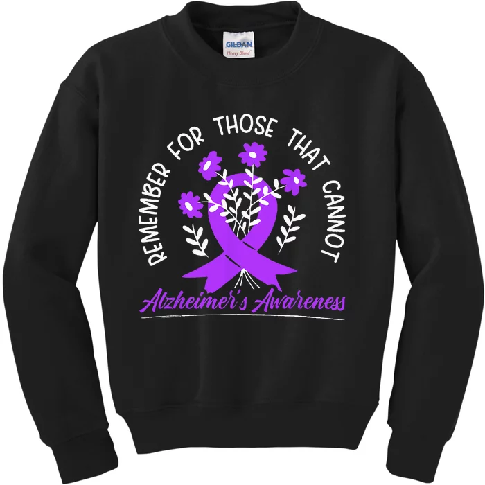 Remember For Thise That Cannot Alzheimers Awareness Kids Sweatshirt