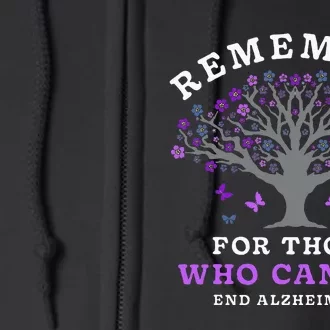 Remember For Those Who Cannot AlzheimerS Awareness Full Zip Hoodie