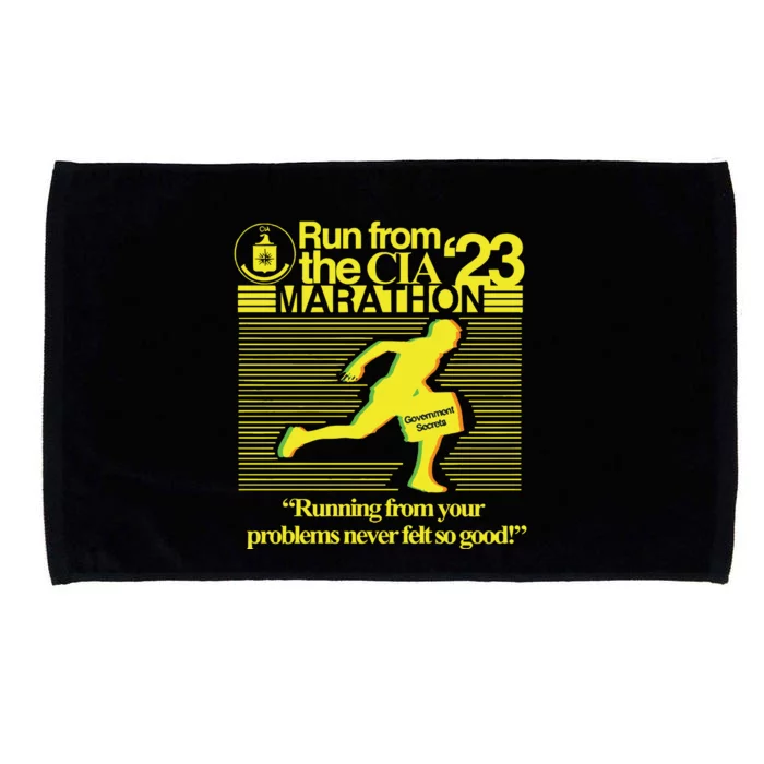 Run From The Cia 23 Marathon Running From Your Problems Never Felt So Good Microfiber Hand Towel