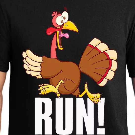 Run! Funny Thanksgiving Running 5k Race Turkey Trot Pajama Set