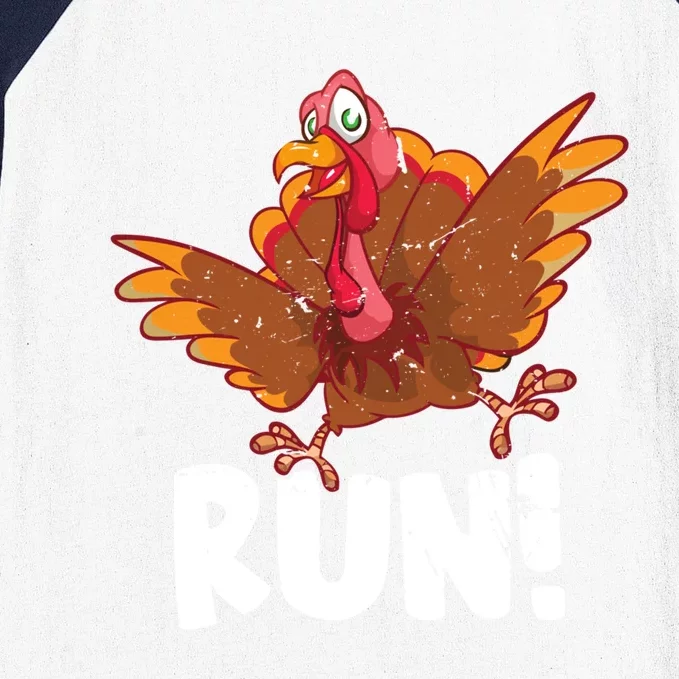 Run Funny Turkey Enthusiast Thanksgiving Racing Lover Gift Baseball Sleeve Shirt