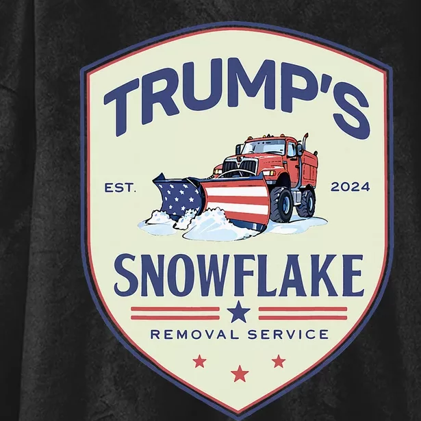 Retro Funny Trump Snowflake Removal Service Election 2024 Hooded Wearable Blanket