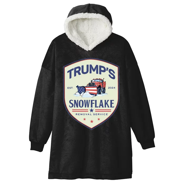 Retro Funny Trump Snowflake Removal Service Election 2024 Hooded Wearable Blanket