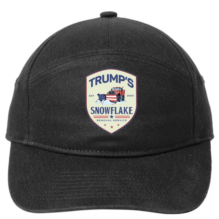 Retro Funny Trump Snowflake Removal Service Election 2024 7-Panel Snapback Hat