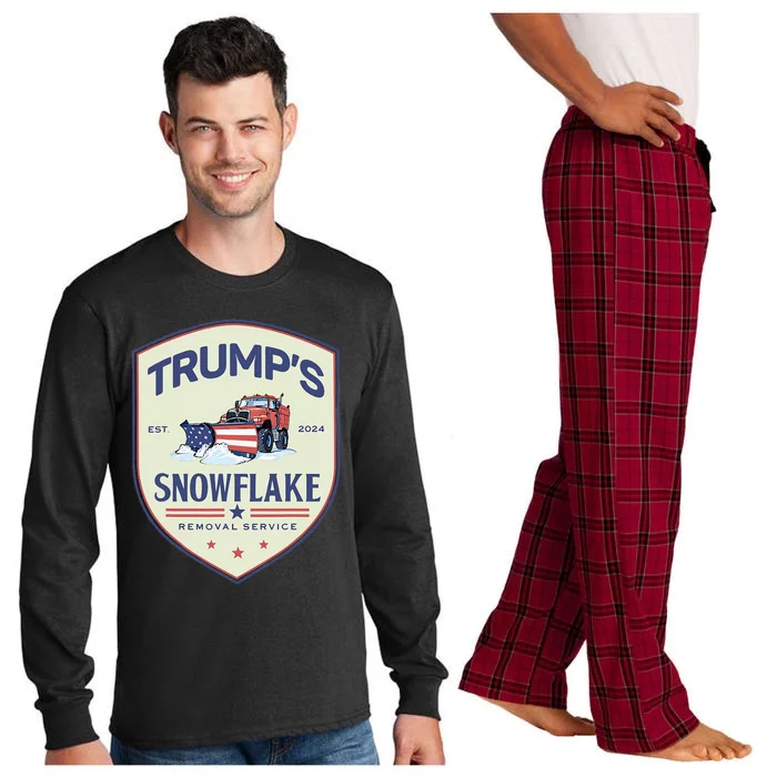 Retro Funny Trump Snowflake Removal Service Election 2024 Long Sleeve Pajama Set