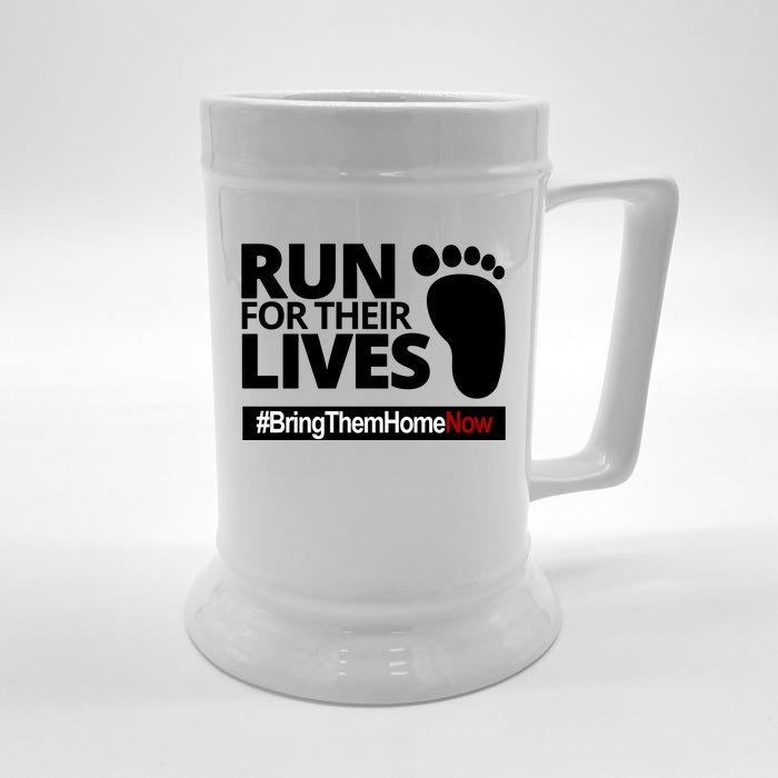 Run For Their Lives Bring Them Home Now Awareness Front & Back Beer Stein