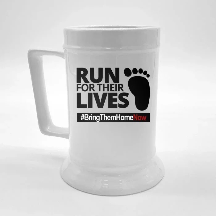 Run For Their Lives Bring Them Home Now Awareness Front & Back Beer Stein