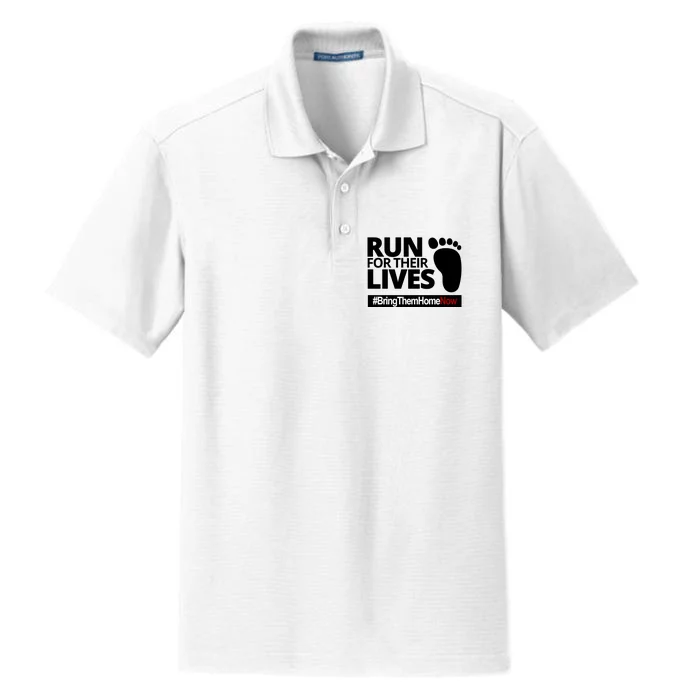 Run For Their Lives Bring Them Home Now Awareness Dry Zone Grid Performance Polo