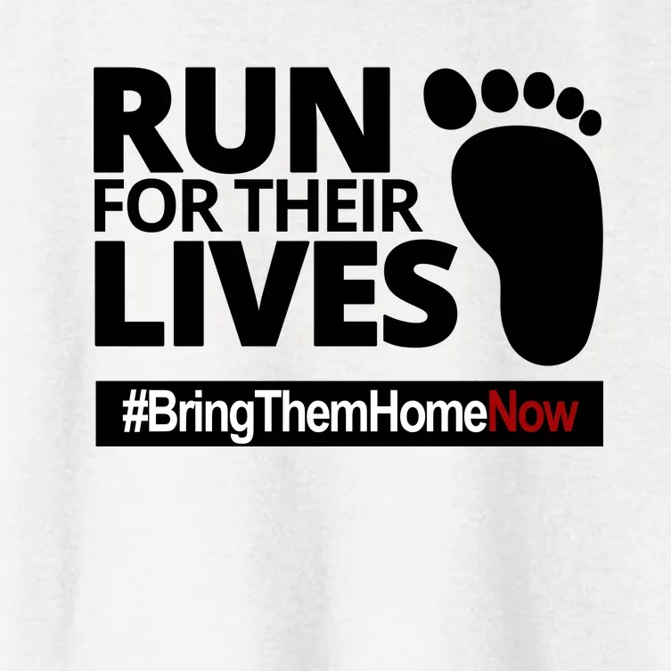 Run For Their Lives Bring Them Home Now Awareness Women's Crop Top Tee