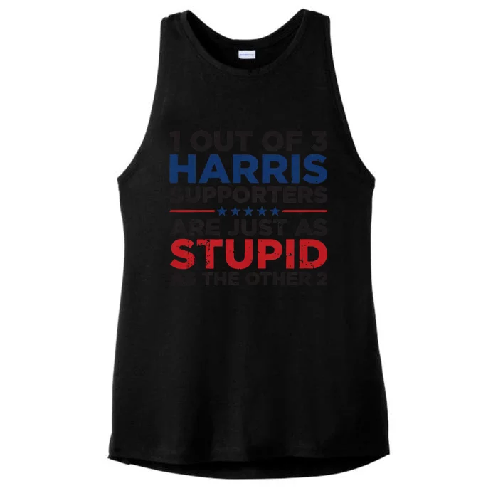 Retro Funny Trump 1 Out Of 3 Kamala Harris Supporters Ladies Tri-Blend Wicking Tank