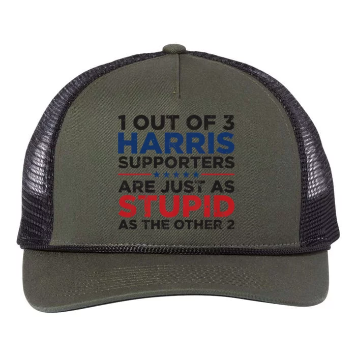 Retro Funny Trump 1 Out Of 3 Kamala Harris Supporters Retro Rope Trucker Hat Cap