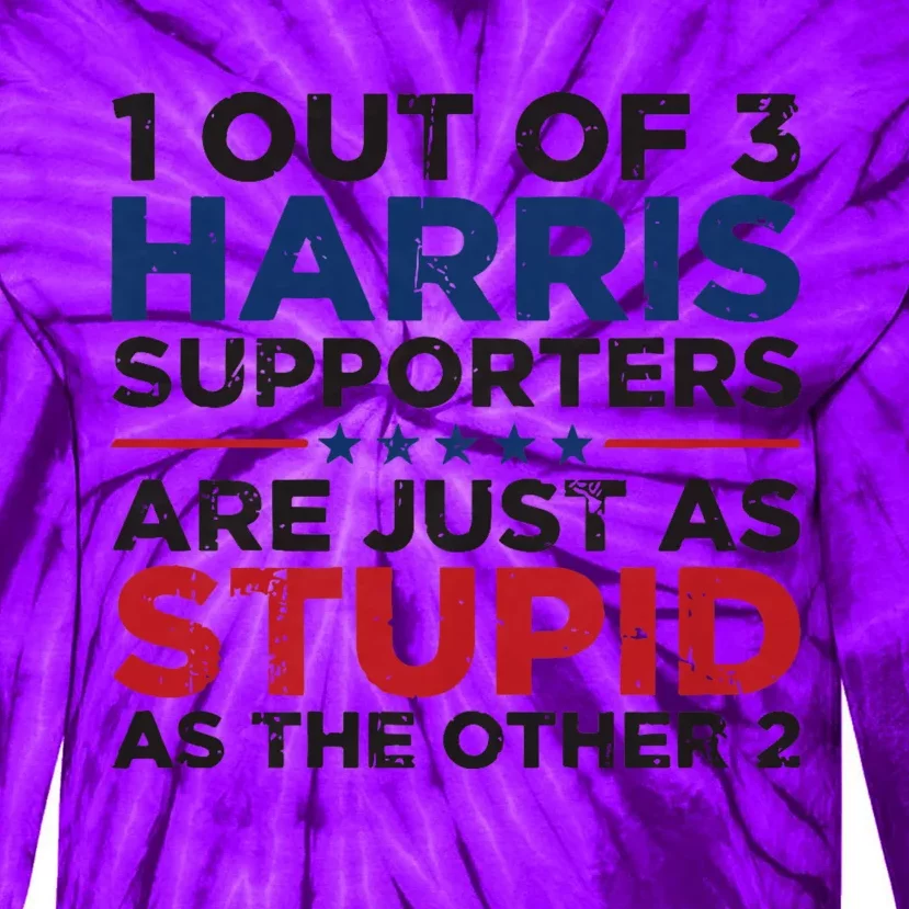 Retro Funny Trump 1 Out Of 3 Kamala Harris Supporters Tie-Dye Long Sleeve Shirt