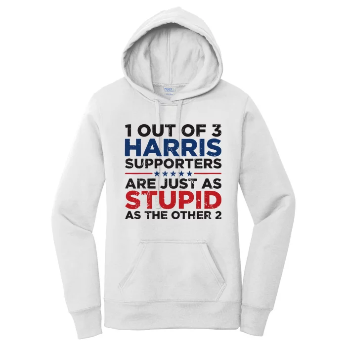 Retro Funny Trump 1 Out Of 3 Kamala Harris Supporters Women's Pullover Hoodie