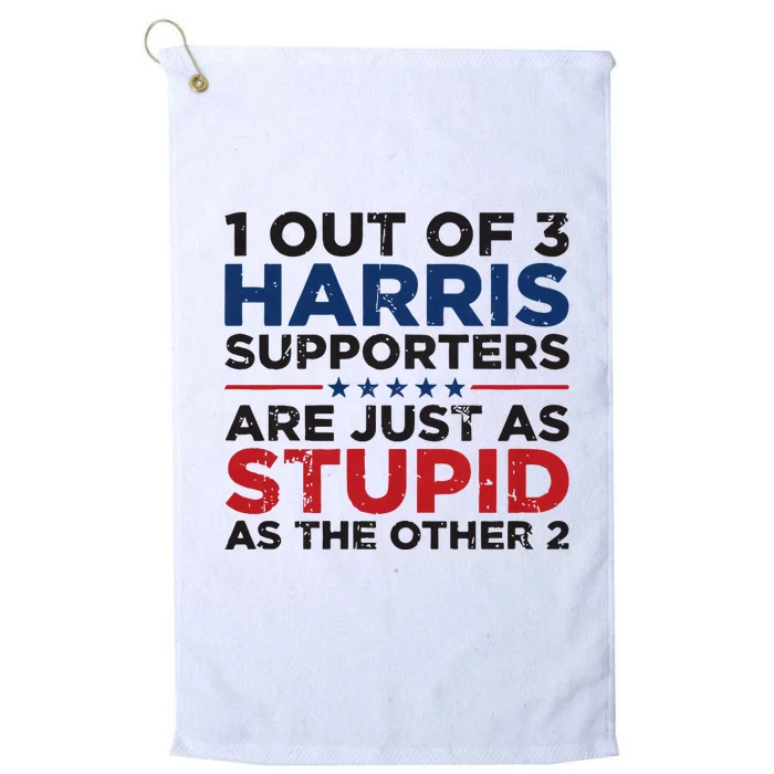 Retro Funny Trump 1 Out Of 3 Kamala Harris Supporters Platinum Collection Golf Towel