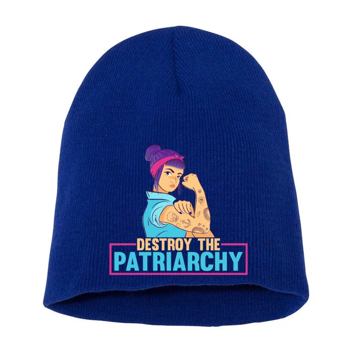 Radical Feminist Tee Feminism Tee Destroy The Patriarchy Funny Gift Short Acrylic Beanie