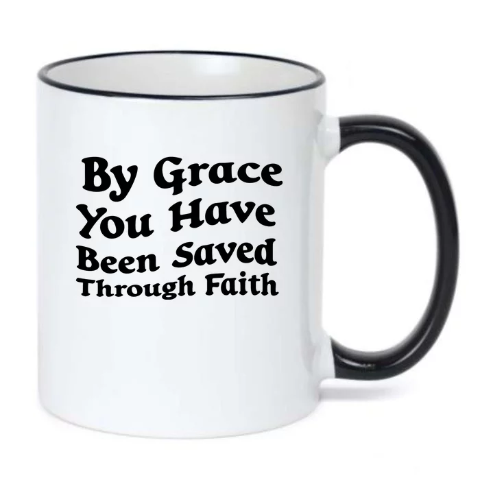 Retro Faith T , By Grace You Black Color Changing Mug