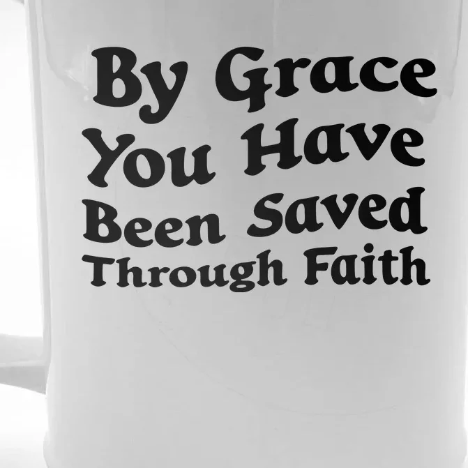 Retro Faith T , By Grace You Front & Back Beer Stein