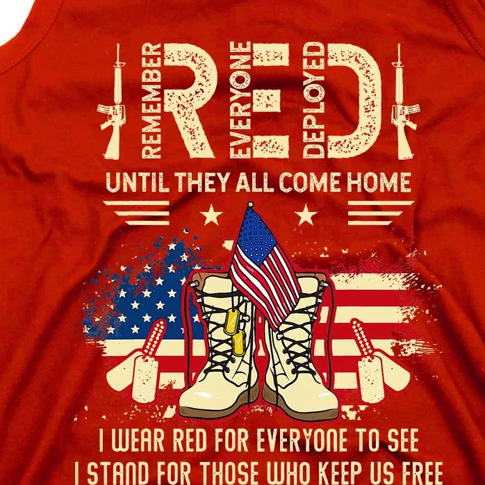 Red Friday Until They Come Home My Soldier US Flag Military Tank Top