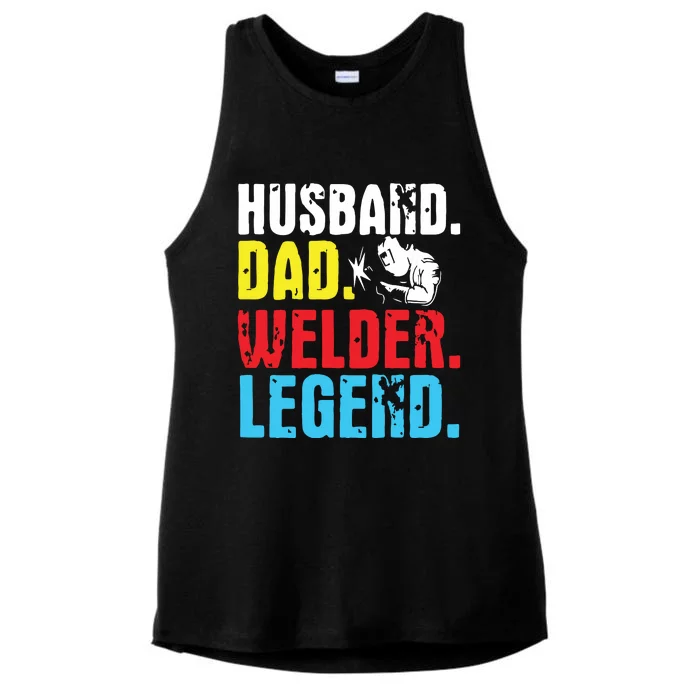 Retro Funny Vintage Tee Husband Dad Welder Legend Premium Ladies Tri-Blend Wicking Tank