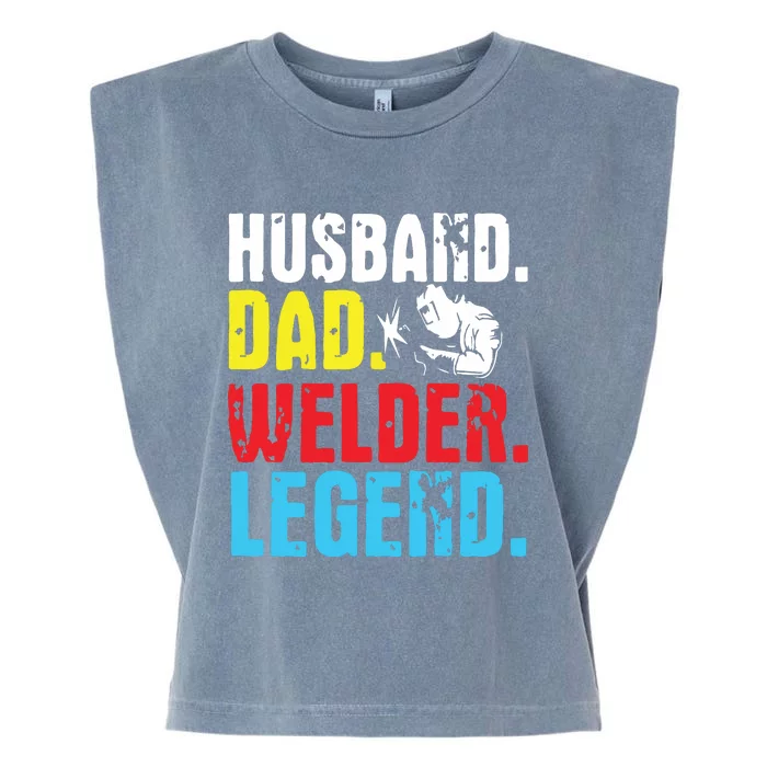 Retro Funny Vintage Tee Husband Dad Welder Legend Premium Garment-Dyed Women's Muscle Tee