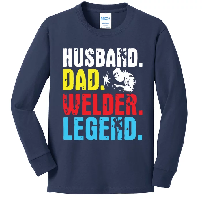 Retro Funny Vintage Tee Husband Dad Welder Legend Premium Kids Long Sleeve Shirt