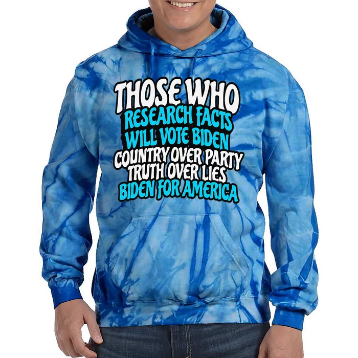 Research Facts Vote Biden For America Election 2024 Tie Dye Hoodie