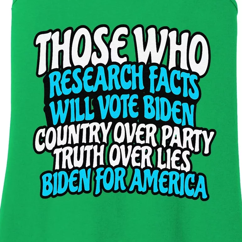 Research Facts Vote Biden For America Election 2024 Ladies Essential Tank