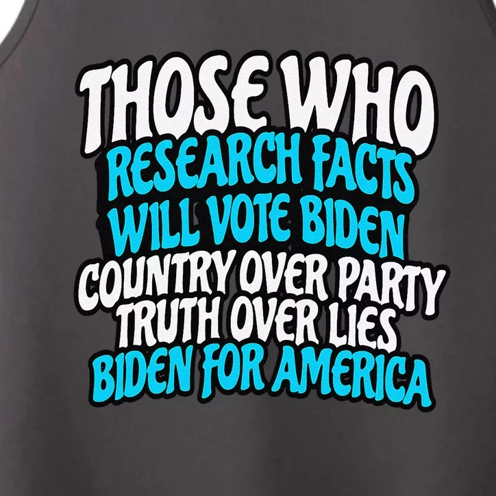 Research Facts Vote Biden For America Election 2024 Performance Tank