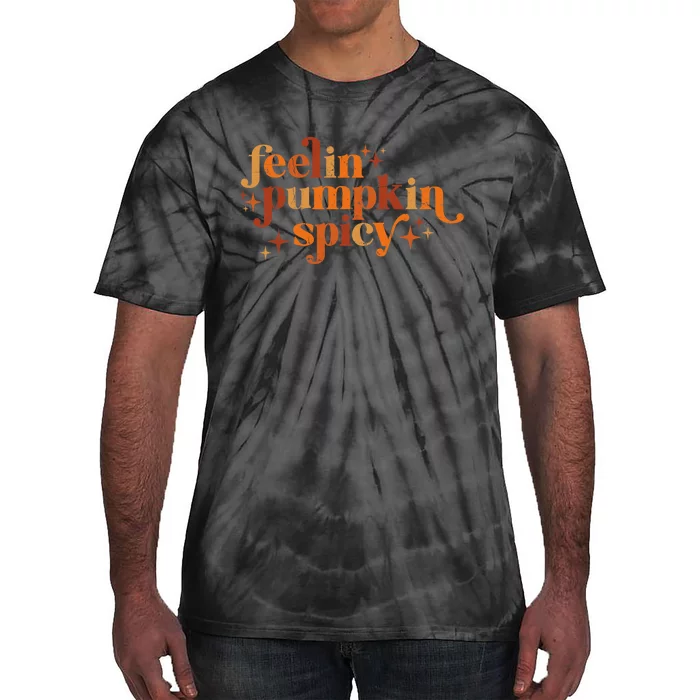 Retro Fall Vibes Thanksgiving In My Feelin Pumpkin Spice Era Tie-Dye T-Shirt