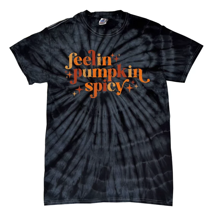 Retro Fall Vibes Thanksgiving In My Feelin Pumpkin Spice Era Tie-Dye T-Shirt