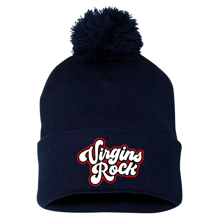 Rocks Funny Virginity Pom Pom 12in Knit Beanie