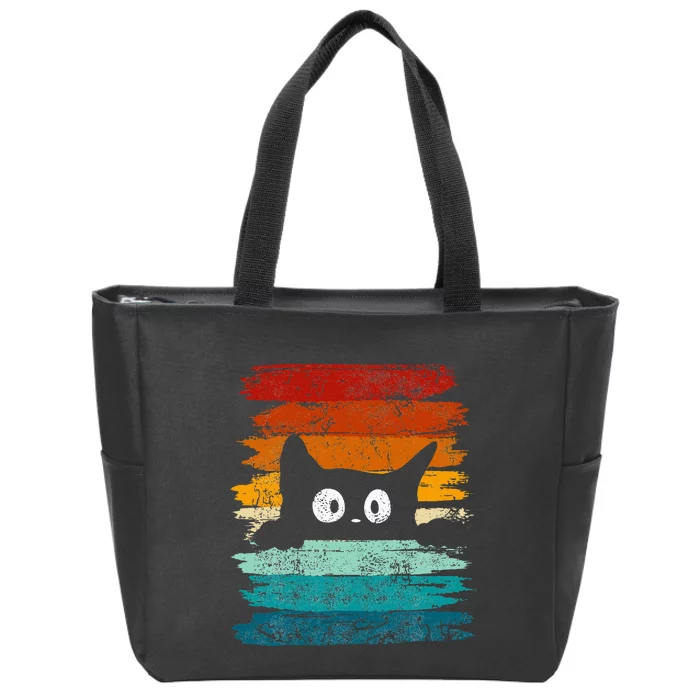 Retro Funny Vintage Cat Zip Tote Bag