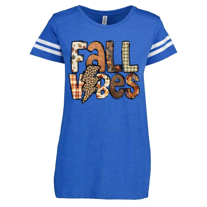 Retro Fall Vibes Autumn Enza Ladies Jersey Football T-Shirt